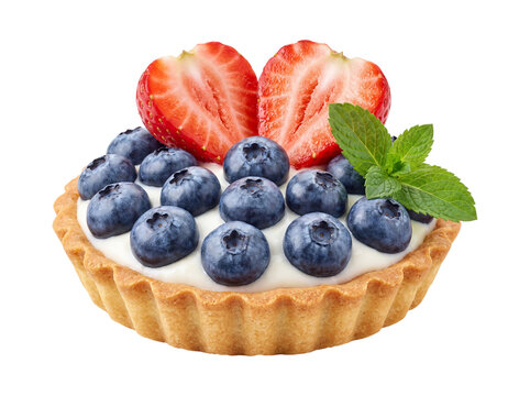 Fruit tart isolated on transparent background