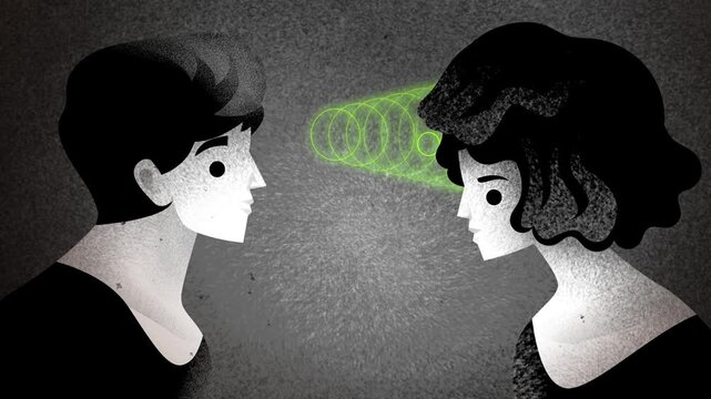 two people sending paranormal telepathic messages