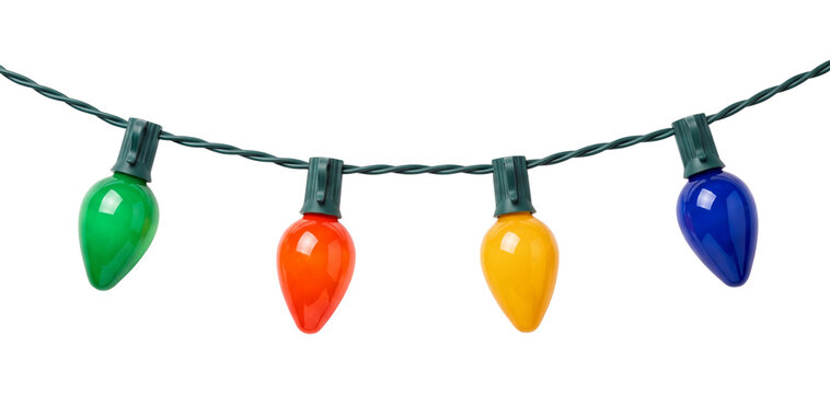 Christmas lights isolated on transparent background