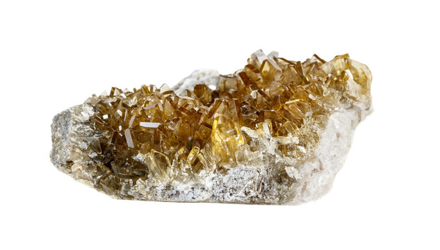 Authentic raw crystalline gemstone cluster showcasing unique tabular structure and gold facets. High quality minimalist layout template for modern brand identity