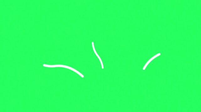White Sound Wave Lines Impact Motion Graphic Green Screen