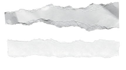 Fototapeta premium Two torn paper strips with rough edges