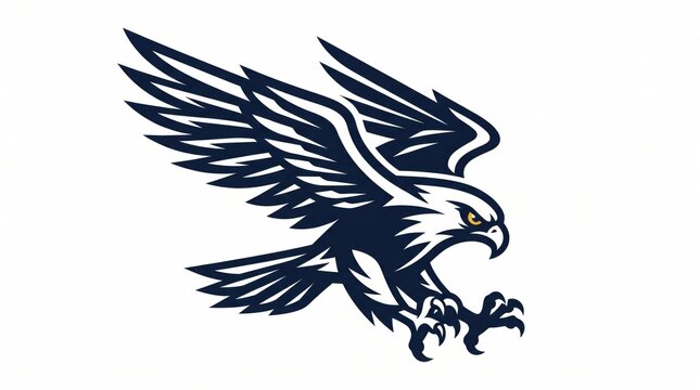 Flying eagle attacking mascot logo vector graphic with white background