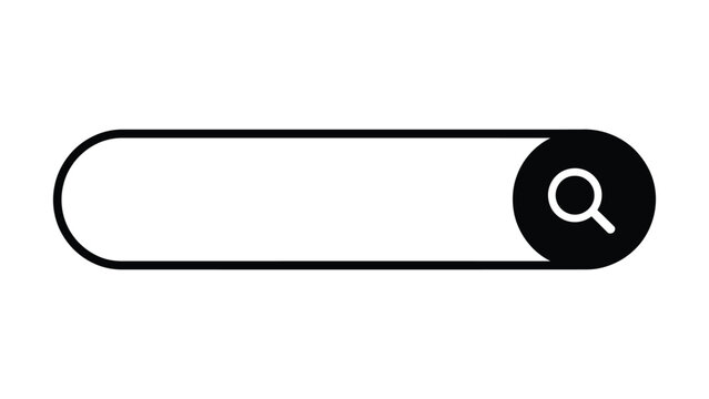 Minimalist search bar design featuring a sleek rounded rectangle with a magnifying glass icon for easy online searching and navigation on websites and applications