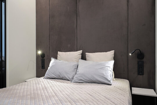 Bedroom bed soft fabric wall panels