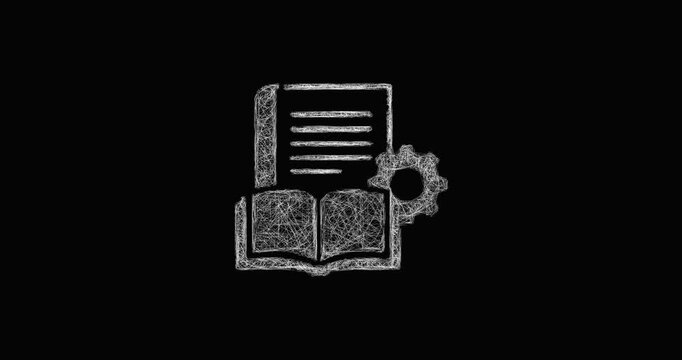 Sketch book publishing icon animation - smooth progressive reveal