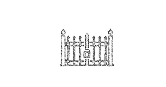 Sketch security gate icon animation - smooth progressive reveal