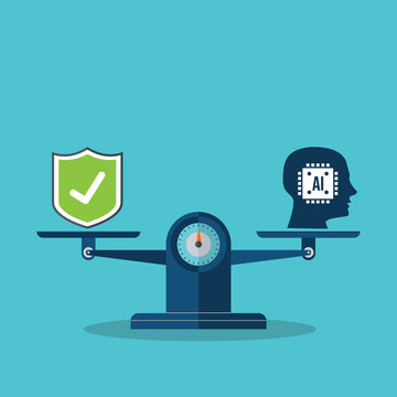 Artificial Intelligence Regulation and Legal Protection Concept with Balanced Scale