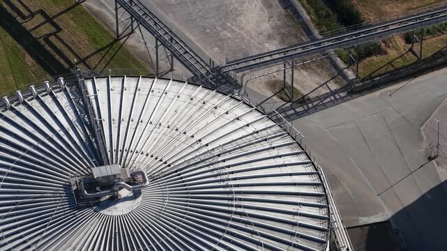 Aerial View of Sugar Beet Processing Factory Producing Refined Sugar