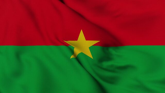 4K animation of the Burkinabe national flag waving in the wind