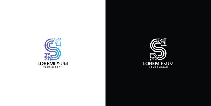 Modern Abstract Letter S Logo Design for Technology and Digital Business Branding