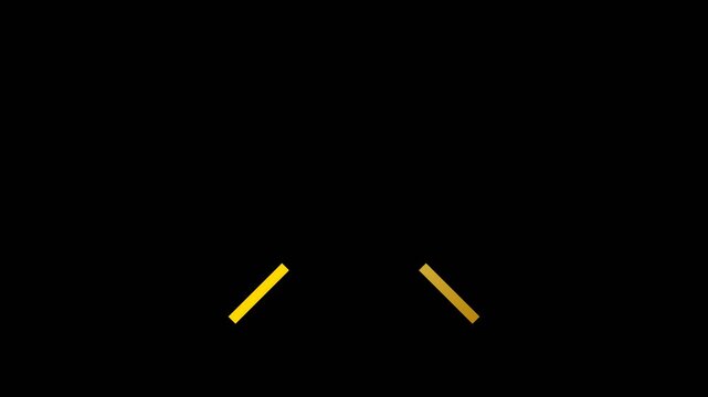 Minimalist composition with two glowing golden diagonal lines contrasting sharply against a deep black void.