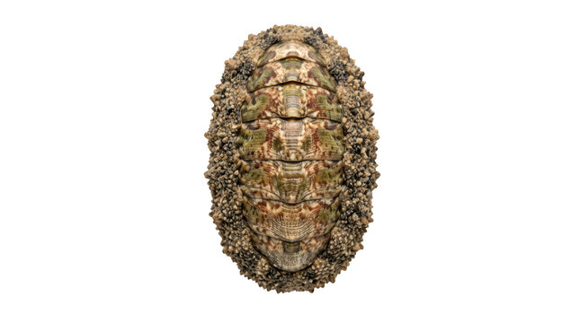 Chiton mollusk isolated on transparent background
