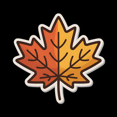 Fototapeta premium Maple leaf png sticker illustration for autumn, thanksgiving and Canada Day. 