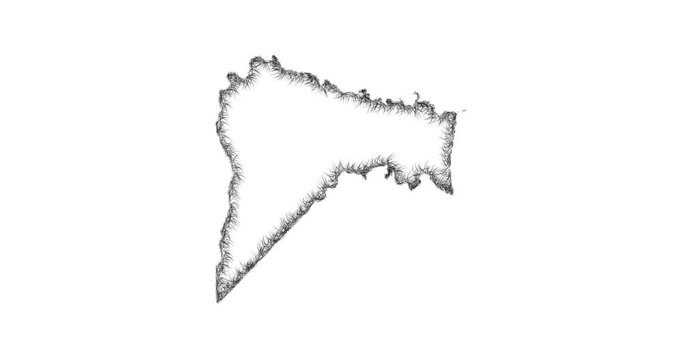 Sketch Nassau outline map animation - smooth progressive reveal