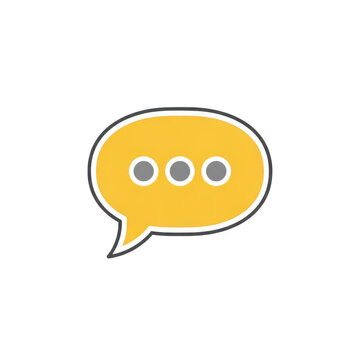 Yellow speech bubble conversation icon with three dots