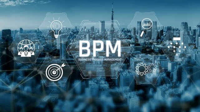 Business Process Management concept showing workflow analysis, process optimization, team collaboration, automation, and performance improvement Marrow