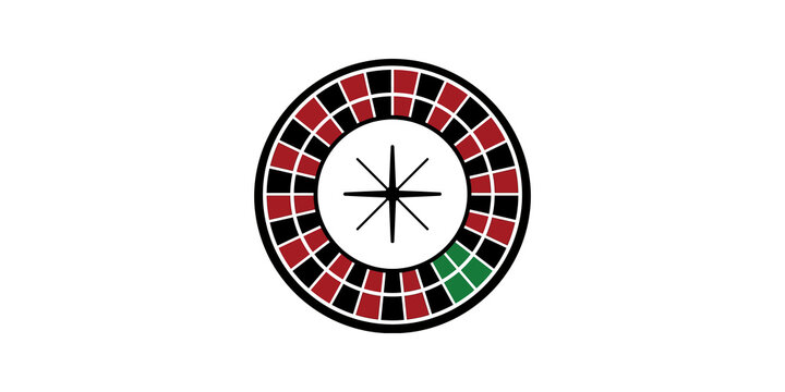 Roulette wheel with numbers for casino and gambling game.
