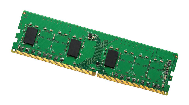 Computer ram memory module stick isolated on transparent background