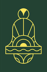 Naklejka premium Bell Ornament Geometric Line Art Deco