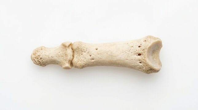 Close Up Of A Human Toe Bone On White Background