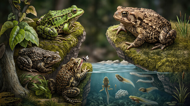 Frogs and toads Lithobates clamitans Anaxyrus americanus life cycle