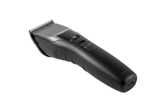 Professional electric hair clipper isolated on black background