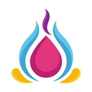 Abstract colorful flame shape