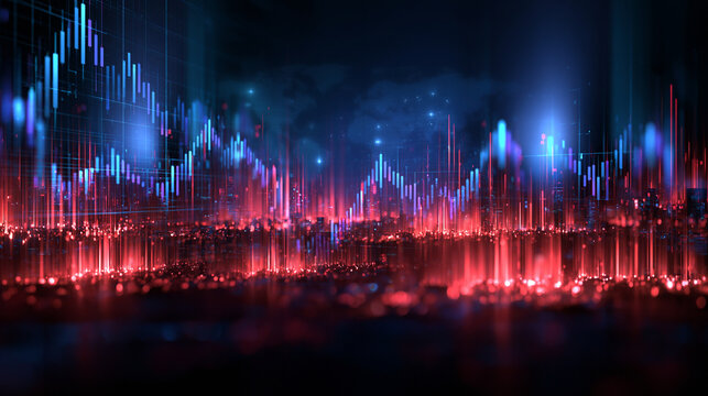 Abstract Financial Stock Market Candlestick Chart Background