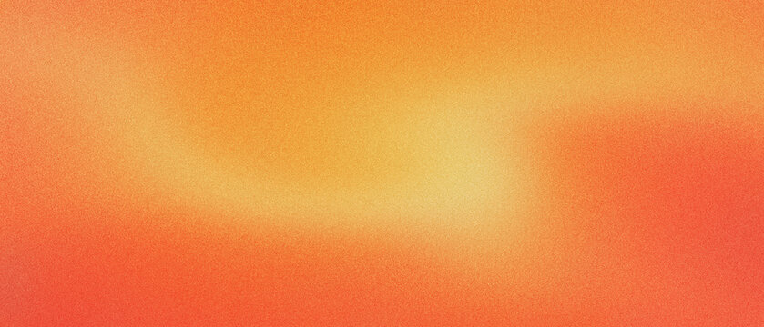 Vibrant orange gradient background with grainy texture, warm yellow abstract blur for summer design. Soft sunset color transition wallpaper. Minimalist glowing light effect for web banners.