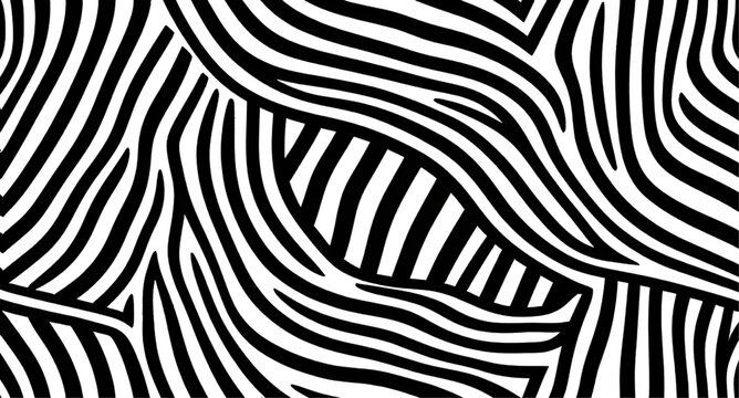 Zebra, pattern, stripes, black-and-white, animal-print, vector, graphic, seamless, background, texture, safari, wild, skin, monochrome, line-art, abstract, fashion