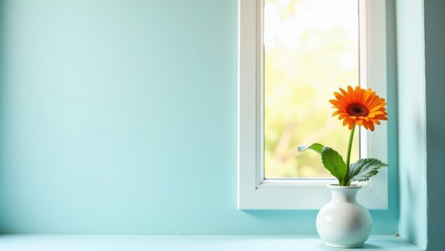 Orange Gerbera Daisy Vase for Botanical Print Seasonal Decor and Garden Blog