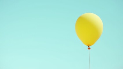 Obraz premium Yellow Balloon Floating Against for Seasonal Banner Greeting Card and Party Decoration