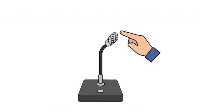 Hand Testing Desk Microphone 2D Animation