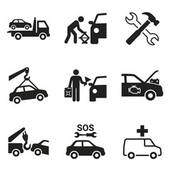 Naklejka premium Collection of Vehicle Repair and Emergency Service Icons.