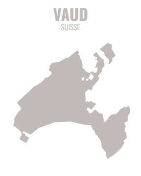 Vaud Canton Map, Switzerland &ndash; Minimalist Geographic Silhouette