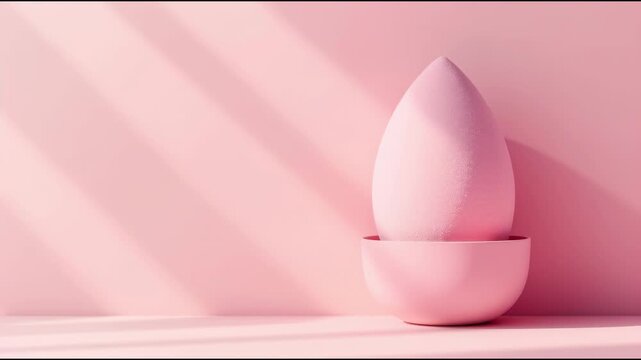 A pink egg sitting on a white bowl, perfect for Easter or spring-themed hoots