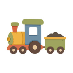 Cute Colorful Toy Train Kids Illustration © olya