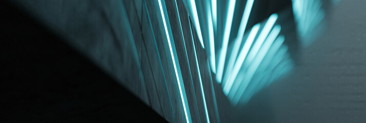 Naklejka premium Abstract composition featuring glowing blue light against a dark background.