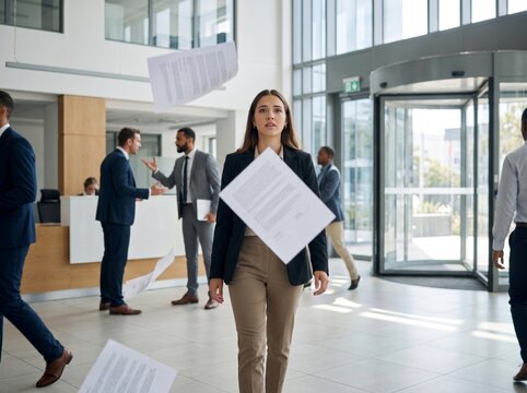 Mujer estresada en la oficina