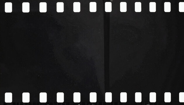 Film strip negative frame texture with dust and scratches isolated on a plain background for creative design graphic projects