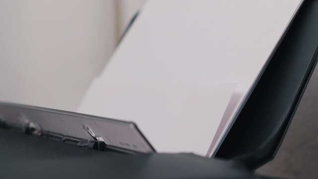 Blank paper feeding from tray into office printer