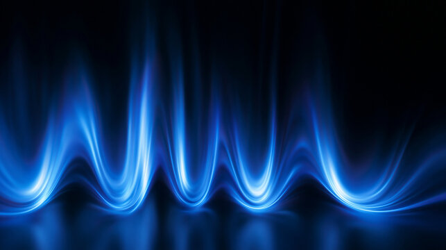 Abstract Glowing Blue Light Waves Background