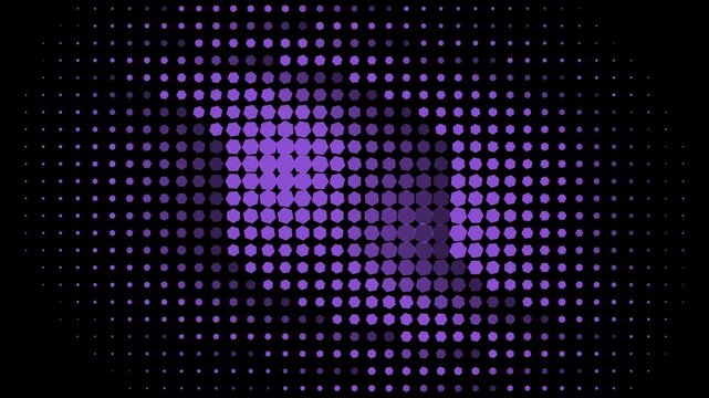 Abstract purple hexagon pattern background, pulsing digital geometric motion, glowing tech texture, futuristic data visualization loop