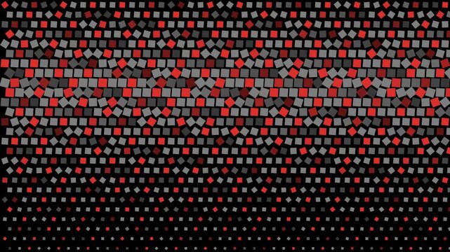 Abstract red and grey square pattern motion background, with dynamic geometric, grid animation squares