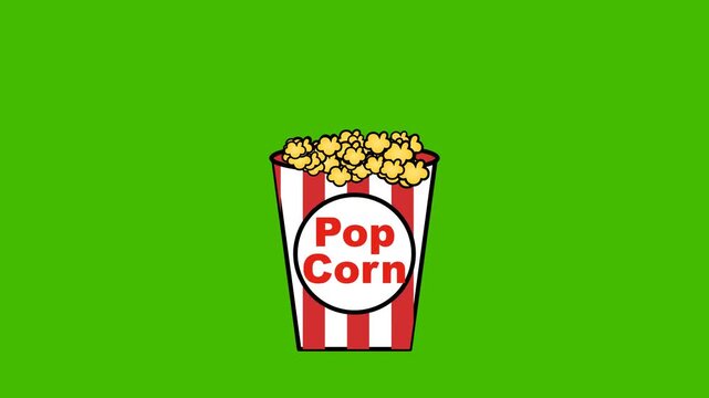 Deliciously Fresh Popcorn in a Classic Red and White Striped Container, Perfect for Movie Nights and Snacks