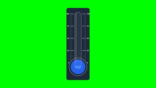 Digital Vertical Slider Interface Audio Fader Level Indicator Vector Illustration on Green Screen