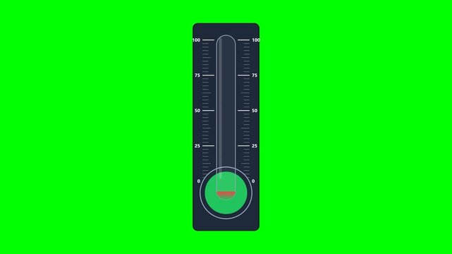 Vertical digital control slider panel with off switch on green screen background