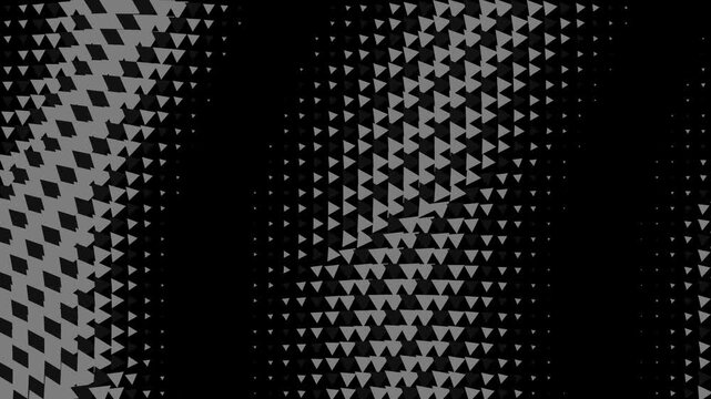 Abstract monochrome triangle pattern motion background, geometric digital texture loop