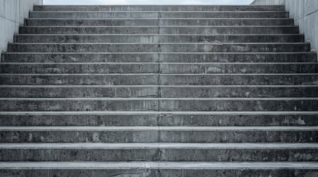 Weathered concrete stairs filling the frame in an urban architectural background.